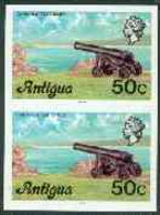 Antigua 1976 Cannon 50c (with Imprint) U/m Imperforate Pair (as SG 481B) - Sonstige & Ohne Zuordnung