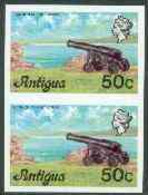 Antigua 1976 Cannon 50c (without Imprint) U/m Imperforate Pair (as SG 481A) - Otros & Sin Clasificación