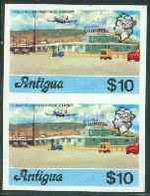 Antigua 1976 Coolidge Airport $10 (without Imprint) U/m Imperforate Pair (as SG 486A) - Otros & Sin Clasificación