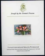 Antigua 1976 Orchid Tree 6c (with Imprint) Imperf Proof Mounted On Format International Proof Card (as SG 475B) - Otros & Sin Clasificación