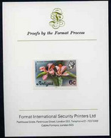 Antigua 1976 Orchid Tree 6c (with Imprint) Imperf Proof Mounted On Format International Proof Card (as SG 475B) - Other & Unclassified