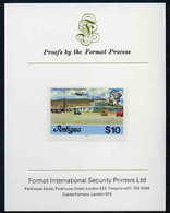 Antigua 1976 Coolidge Airport $10 (with Imprint) Imperf Proof Mounted On Format International Proof Card - Other & Unclassified