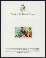 Antigua 1976 Red-necked Pigeon 4c (without Imprint) Imperf Proof Mounted On Format International Proof Card - Andere & Zonder Classificatie