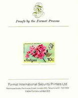 Antigua 1976 Bougainvillea 10c (with Imprint) Imperf Proof Mounted On Format International Proof Card - Sonstige & Ohne Zuordnung