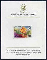 Antigua 1976 Geiger Tree 15c (without Imprint) Imperf Proof Mounted On Format International Proof Card - Andere & Zonder Classificatie