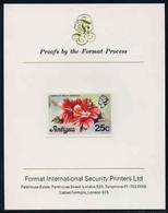 Antigua 1976 Hibiscus 25c (without Imprint) Imperf Proof On Format International Proof Card (as SG 479A) - Other & Unclassified