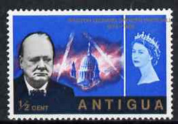 Antigua 1966 Churchill Commem 1/2c With Superb 15mm Shift Of Gold Value At Left & Country Name At Right - Otros & Sin Clasificación