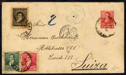 Argentine Republic 1896 Registered 5c P/stat Env To Switzerland With Additional Adhesives - Storia Postale