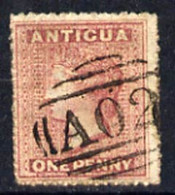 Antigua 1863 QV 1d Dull Rose With Fine A02 Cancel - Autres & Non Classés