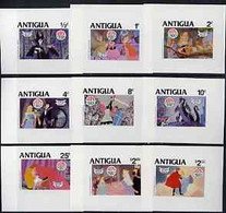 Antigua 1980 Christmas - Disney's Sleeping Beauty Complete Set Of 9 Individual Imperf Deluxe Proof Sheets - Autres & Non Classés
