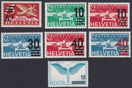 SUISSE, 1935-38,  Timbres Avec Surcharge (Yvert 19-20-21-22-23-24a Surcharge Vermillon-25) - Ungebraucht