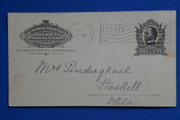 R23 ETATS UNIS USA BELLE CARTE 1910 HOOD RIVER  POUR STASKELL OKLA.. USA+ AFFRANCH PLAISANT - Lettres & Documents