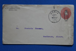 R23 ETATS UNIS USA BELLE LETTRE 1901 MEXIA POUR MULHOUSE FRANCE+ AFFRANCH INTERESSANT - Brieven En Documenten