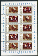 ROMANIA 1975 INTEREUROPA Sheetlet MNH  / **.  Michel 3258-59 Kb - Blocks & Kleinbögen