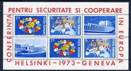 ROMANIA 1973 European Security Conference Block MNH / **.  Michel Block 108 - Blokken & Velletjes