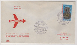 SWISSAIR, AIRLINES , ANKARA TO GENEVE  ,DC-9  ,1980 ,FDC,COVER - Brieven En Documenten