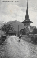 REICHENBACH → Belebte Dorfstrasse Mit Kirche, Ca.1920 - Reichenbach Im Kandertal