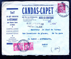 1924-enveloppe Pub-611    Env Pub Vêtements Auxi Le Chateau - Werbung