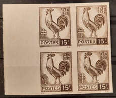 France 1944 Coq Et Marianne D'Alger N°647 Bloc De 4 BdF ** TB Cote Maury 280€ - 1944 Hahn Und Marianne D'Alger