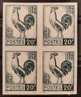 France 1944 Coq Et Marianne D'Alger N°648 Bloc De 4 ** TB Cote Maury 320€ - 1944 Hahn Und Marianne D'Alger