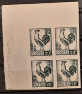 France 1944 Coq Et Marianne D'Alger N°648 Bloc De 4 CdF ** TB Cote Maury 320€ - 1944 Coq Et Marianne D'Alger