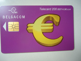 BELGIUM   USED CARDS  BANKNOTES EURO - Otros & Sin Clasificación