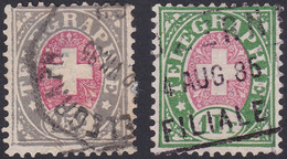 SUISSE, 1868-81,   (Yvert 3-5) - Telegrafo