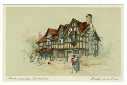 Ref 1484 - Stratford On Avon Postcard By Margorie C. Bates - Shakespeare's Birthplace - Warwickshire - Stratford Upon Avon