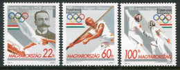 HUNGARY 1995 Centenary Of Olympic Committee MNH / **.  Michel  4349-51 - Ongebruikt