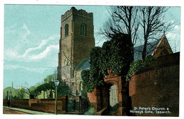 Ref 1486 - Early Postcard - St Peter's Church & Wolsey's Gate - Ipswich Suffolk - Ipswich