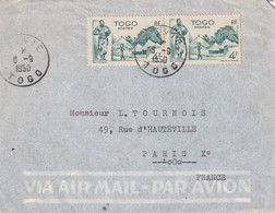 TOGO 1950 PLI AERIEN POUR PARIS - Cartas & Documentos