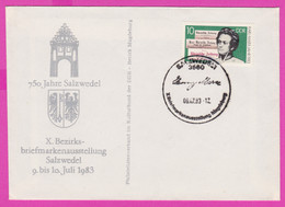 263332 / Cover 1983 Germany DDR Karl Marx , 750. Jahre Salzwedel , Deutschland Allemagne - Karl Marx