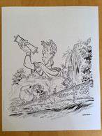 Ex-libris " Le Papyrus De César " - Astérix & Obélix - Encrage Par Conrad - Illustrateurs A - C