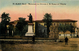 Alais * Alès * Place Du Monument Du Chimiste J.B Dumas Et Vue Sur L'hôpita - Alès