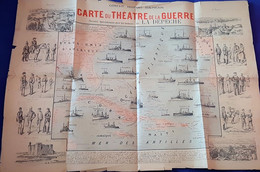 AMERIQUE CUBA CARTE DU THEATRE DE LA GUERRE 1898 GRANDE CARTE ILLUSTRE MONTRANT LES FORCES EN PRESENCE NAVIRES ET ARMEES - Autres