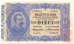 10 LIRE BIGLIETTO DI STATO EFFIGE UMBERTO I 13/01/1911 BB/BB+ - Sonstige