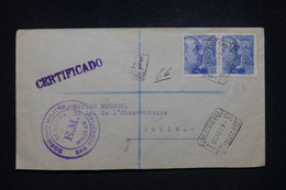 ESPAGNE - Enveloppe En Recommandé De San Sebastian Pour Paris Avec Cachet De Censure En 1939 - L 96968 - Nationalists Censor Marks