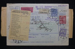 HONGRIE - Bulletin De Colis Postal De Versecz Pour La Suisse En 1913 - L 96971 - Paquetes Postales