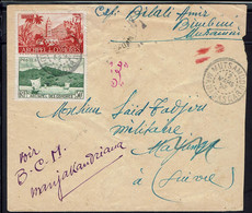 Comores - 1952 - Affr. 7,50 F Sur Enveloppe De Mutsamudu (Madagascar)  Pour Majunga Puis Redirigée Vers Manjakandriana. - Storia Postale