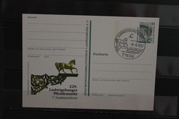 Deutschland 1997, Ganzsache:  229. Ludwigsburger Pferdemarkt; Wertstempel 80 Pf. Sehenswürdigkeiten - Privé Postkaarten - Gebruikt