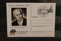 Deutschland 1989, Ganzsache: Tag Der Briefmarke 1989; Wertstempel 60 Pf. Sehenswürdigkeiten - Privé Postkaarten - Gebruikt