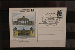Deutschland, Ganzsache: 7. Jahrestag Der Deutschen Einheit; Wertstempel 100 Pf. Sehenswürdigkeiten - Privé Postkaarten - Gebruikt