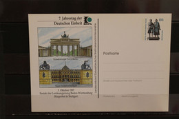 Deutschland, Ganzsache: 7. Jahrestag Der Deutschen Einheit; Wertstempel 100 Pf. Sehenswürdigkeiten - Private Postcards - Mint