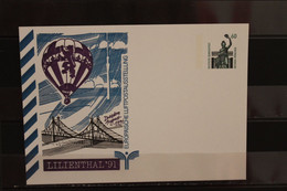 Deutschland 1991, Ganzsache: Europäische Luftpostausstellung: Lilienthal '91, Wertstempel 60 Pf. - Private Postcards - Mint