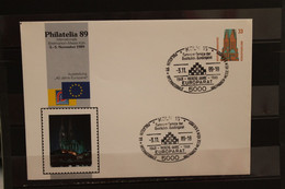 Deutschland 1989, Ganzsache: Philatelia 89 Köln - 40 Jahre Europarat, Wertstempel 33 Pf., Sehenswürdigkeiten - Private Covers - Used