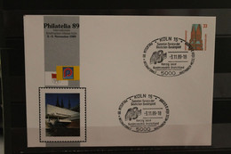 Deutschland 1989, Ganzsache: Philatelia 89 Köln, Wertstempel 33 Pf., Sehenswürdigkeiten - Enveloppes Privées - Oblitérées