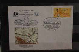 Deutschland 2004, Ganzsache: Tag Der Briefmarke 2004 - Gotha - Bahnpost In Thüringen - Enveloppes Privées - Oblitérées