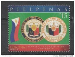 PHILIPPINES, 2016, MNH, SENATE OF THE PHILIPPINES, SEAL, FLAGS  1v - Timbres