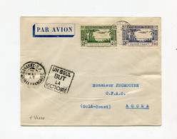 !!! GUINEE, LETTRE PAR AVION DE CONAKRY POUR ACCRA (GOLD COAST) DE 1943, AVEC CENSURE ANGLAISE AU DOS - Covers & Documents