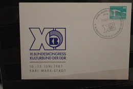 DDR 1987, Ganzsache Bundeskongress Kulturbund - Karl-Marx-Stadt - Private Postcards - Used